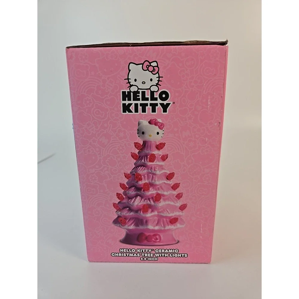 5.8 IN PINK HELLO KITTY CHRISTMAS TREE W/PINK LIGHTS